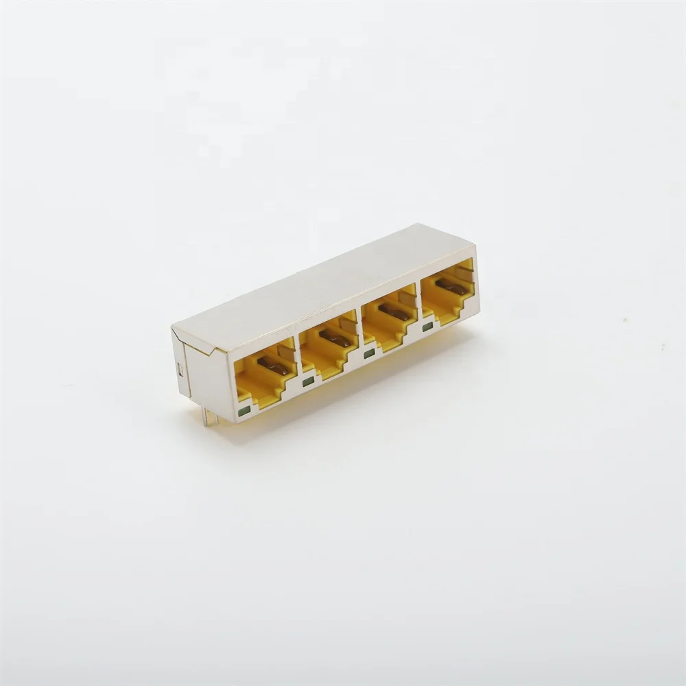 RJ45 Jack Female Socket Network Ethernet Connectors/186/1X1/SHIELD/FU/YELLOW/8P8C
