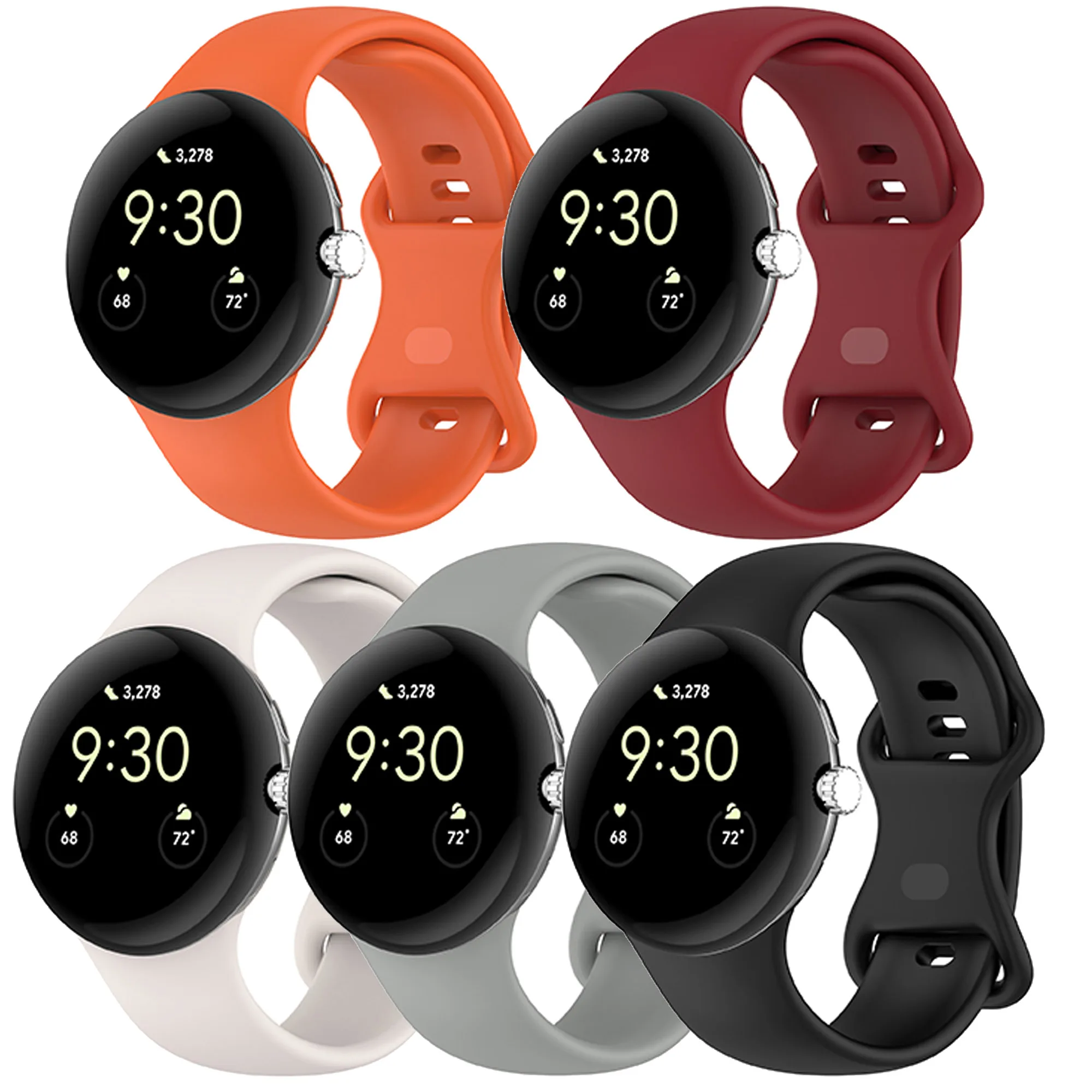 ShanHai Silicone Wristband Wristband Metal Buckle Strap Accessories For Google Pixel Watch 3/2/1 41 45mm Soft Belt Sport Band