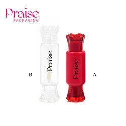 Wholesale Custom hot sale makeup packaging cute candy shape plastic empty lipgloss tube container with brush
