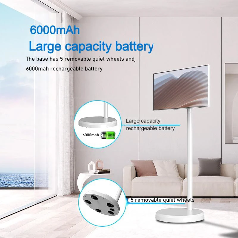 High Quality 21.5 Inch Touch Monitor Full Hd Portable Tv With Battery Interactive Flat Screen Tv Outdoor Mobile Tv Smart