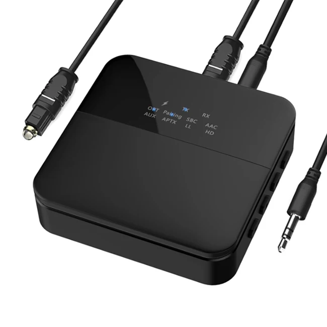 Audio Transmitter Receiver with LED Display, aptX Low Latency Wireless Audio Adapter for TV Home Audio System