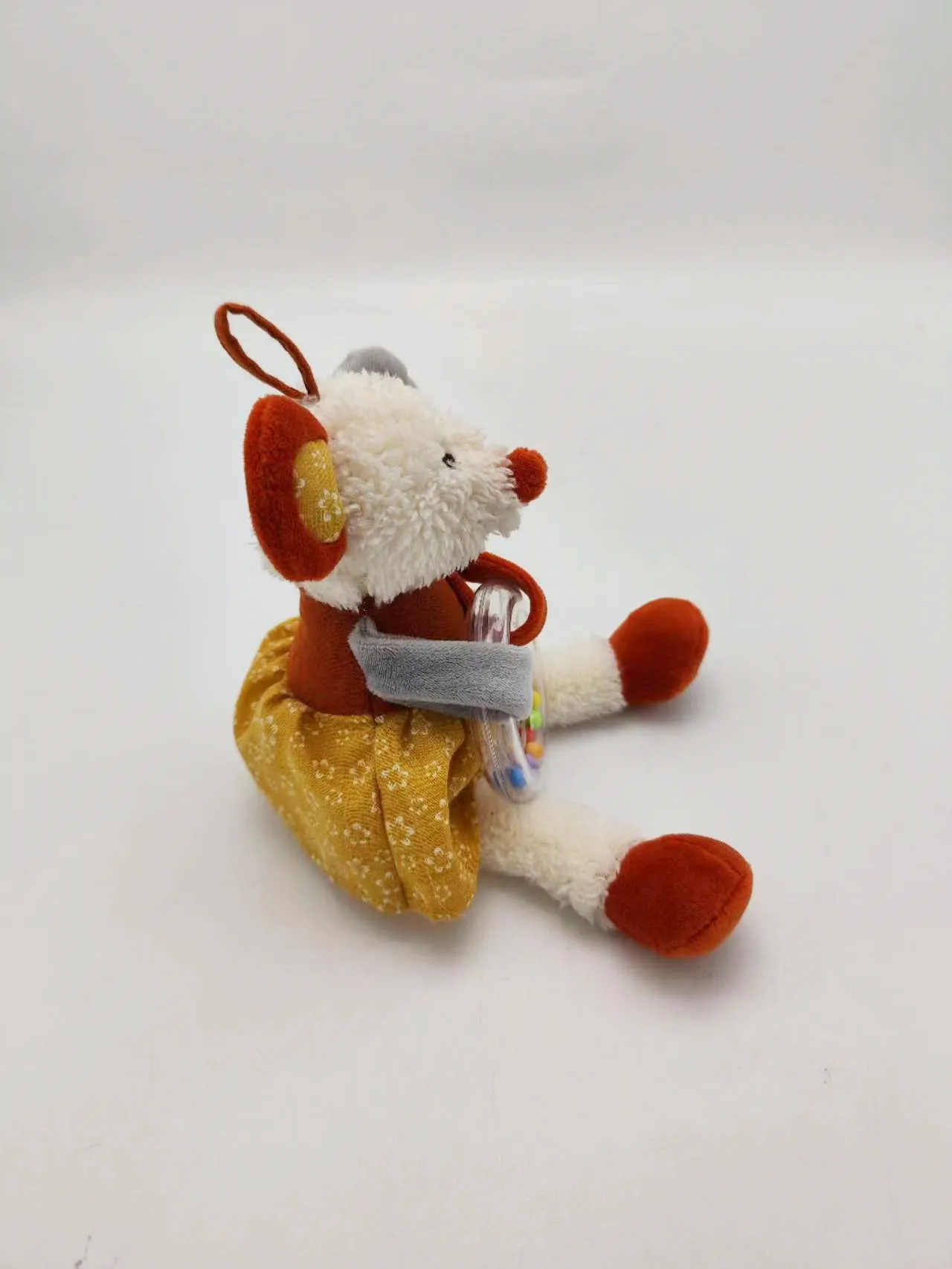 2024 Customized Soft Mouse Animal Stuffed Plush Toy Cute Cotton Baby Rattle with PP Filling Gift for Kids