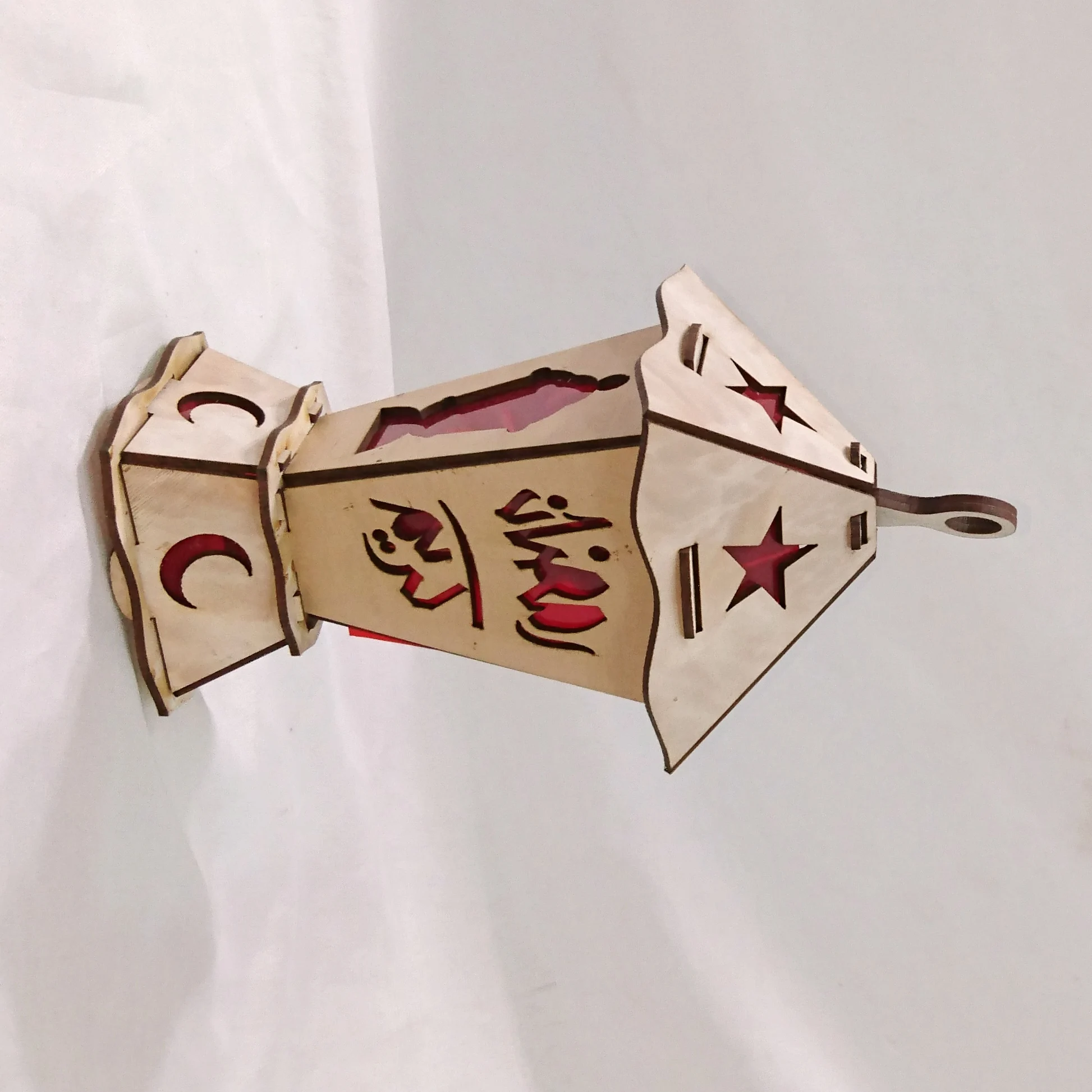 AA123 Ramadan Decor Square Laser cut LED Lantern With Shaking Flashing Lights For Kids