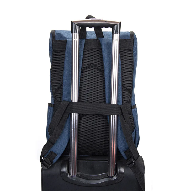 New arrival schoolboy backpack male school bag blue college student daily pack England style school backpack with bottle holder