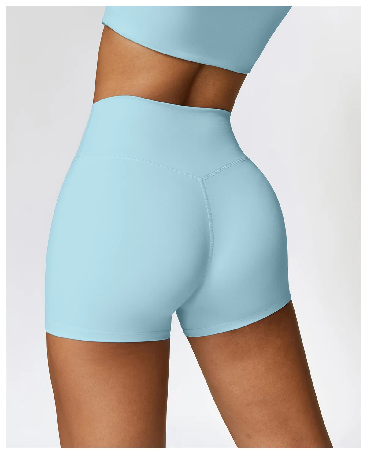 Brushed skinny yoga shorts women high waist tummy tucked gym pants hip lift running shorts