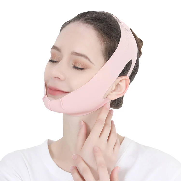 V Shape  breathable pink thin material face slimming face lift bands
