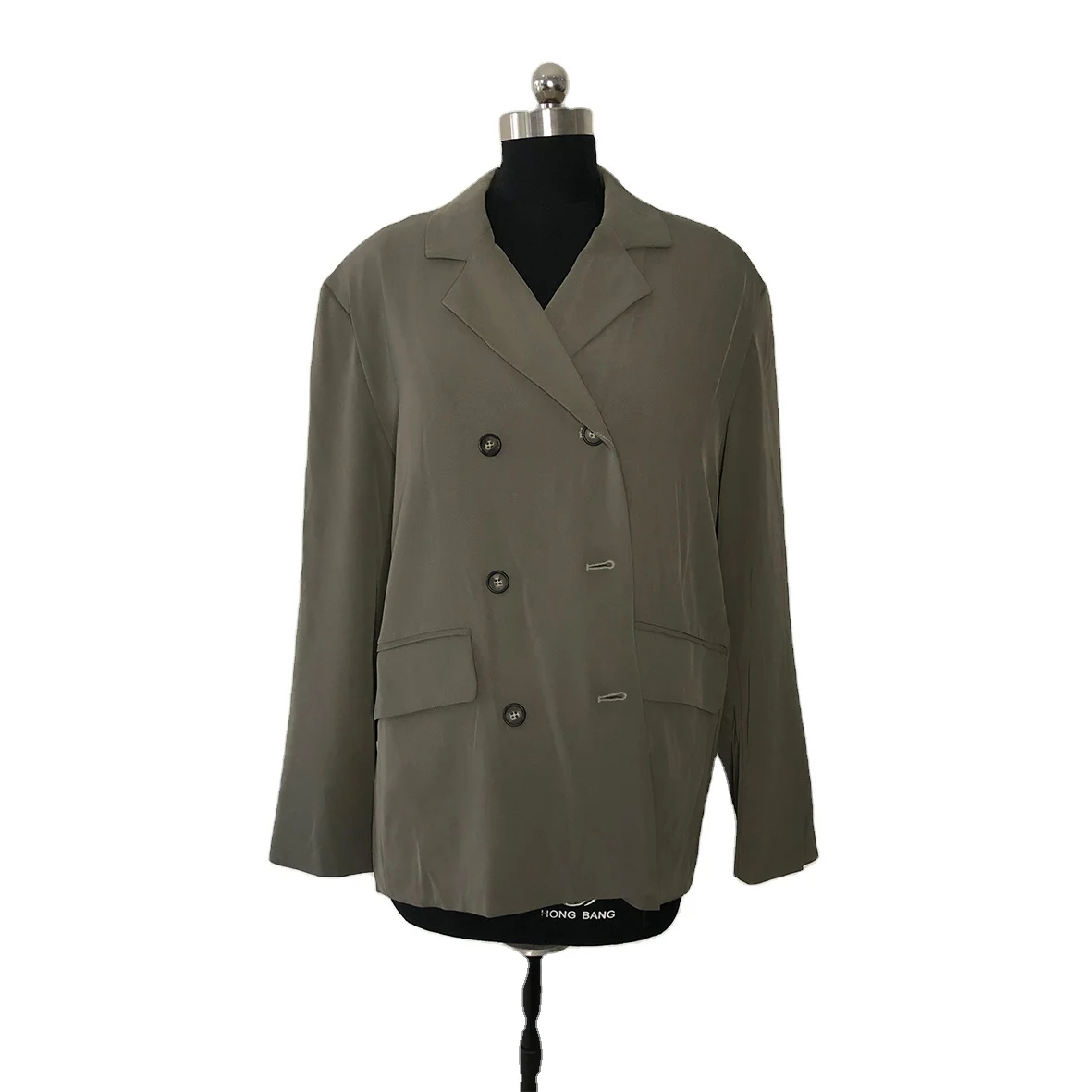 New design check fabric waving  office lady blazer jacket woven jacket