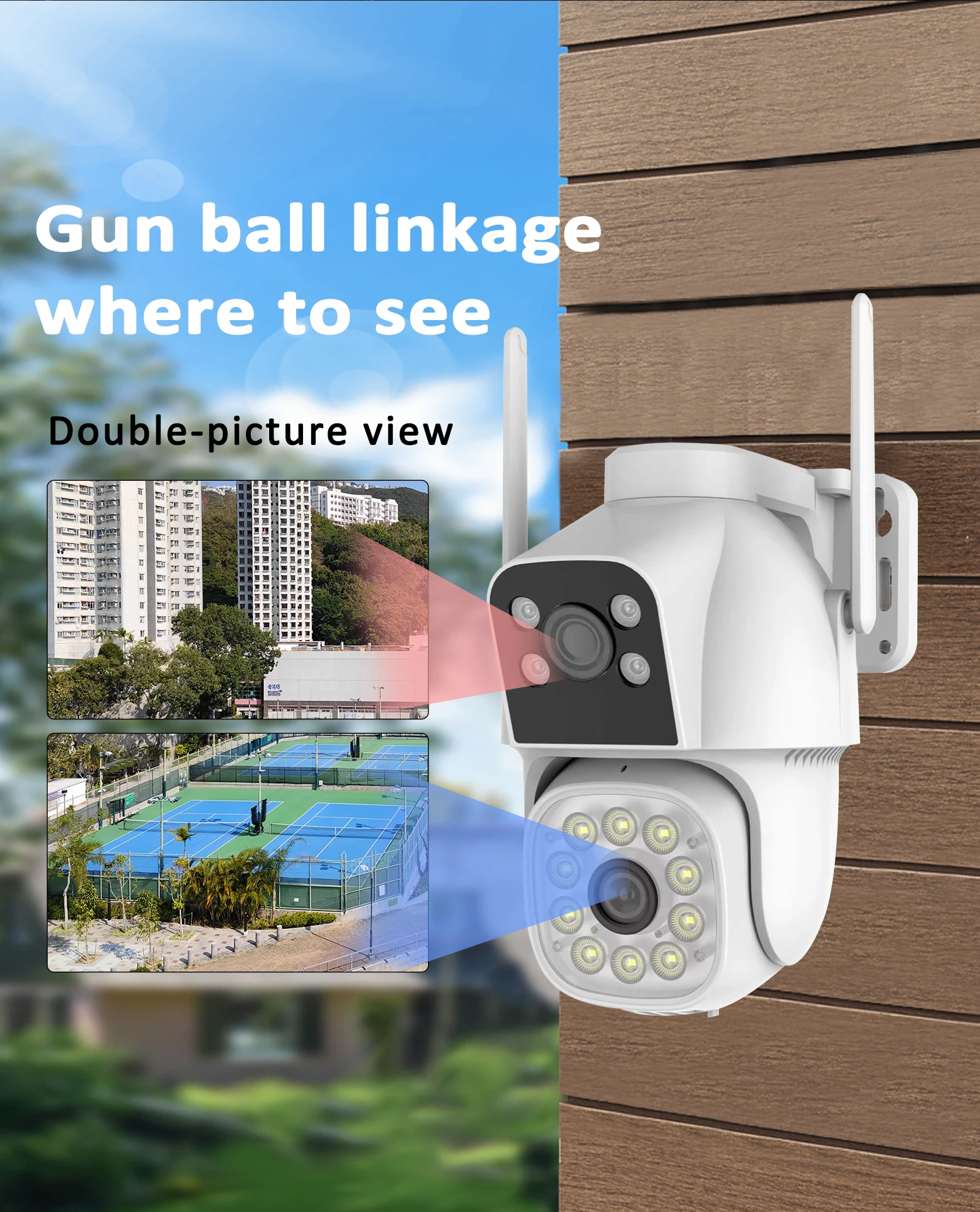 FOSVISION HD 3MP Outdoor Wireless Camera Two Way Audio Microphone Speaker Smart Wifi IP Camera Full Color with Audio