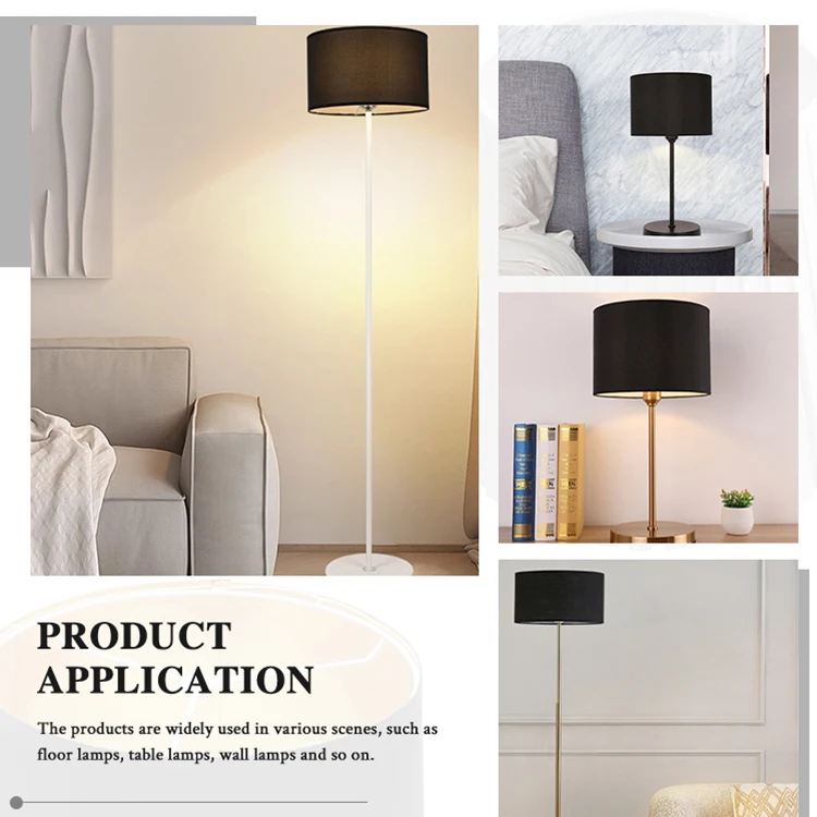PVC Transparent Sticker Hardback Drum Tc Fabric Shade With Brushed Metallic Inner Linings Golden PET Lampshade