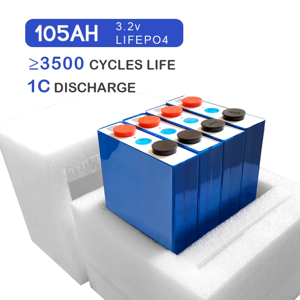 Factory Price lithium battery lifepo4 home energy storage 3.2V 105ah Grade A Lifepo4 Lithium Ion Battery Cells