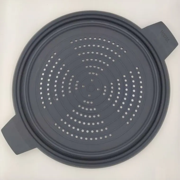 Silicone + hardware Circle Food Grade Convenient Outdoor Camping Baking Collapsible Silicone Steam disk