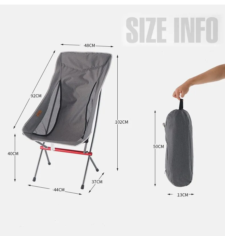 New Design Outdoor Portable High Quality Oxford Cloth Gray/black Folding Fishing Chair for Camping  Fishing Picnic