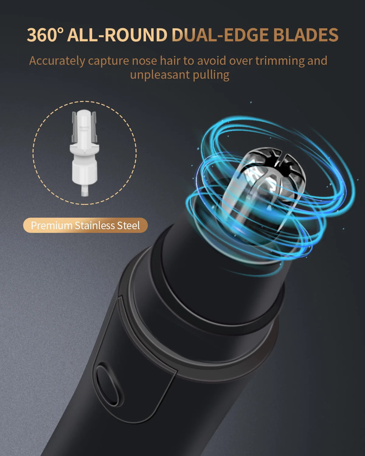 Fasting shipping amazon rechargeable nose hair trimmer electric removal clip nose hair trimmer men ear nose hair trimmer