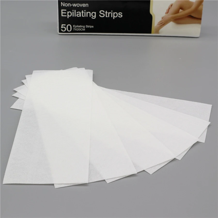 Disposable Cotton Depilatory Wax Strips Hair Remove Strips cotton fabric waxing strips