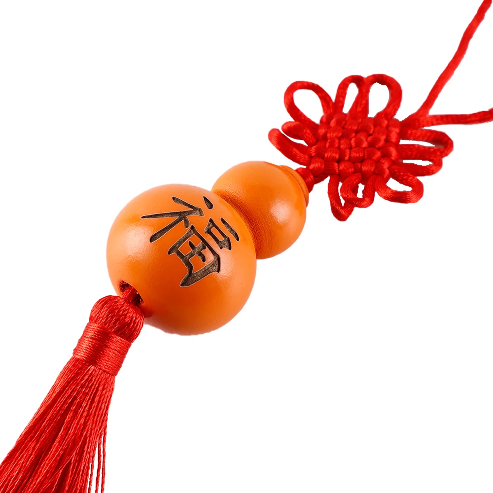 Лучший подарок, украшение в виде тыквы, подвеска, украшение для автомобиля, подвесной китайский узел, кисточка, деревянное украшение тыквы