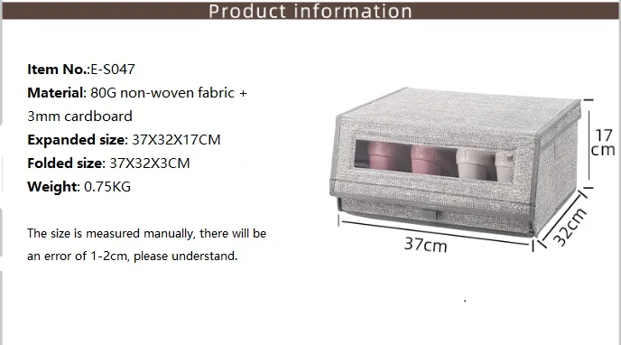 Divider home shoe with window foldable Under Bed Dustproof shoe organizer