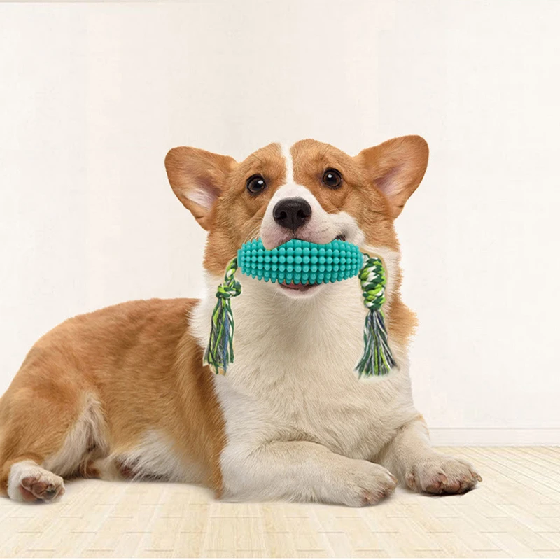 Wellfine 2023 New Pet Toothbrush Toy Clean Teeth Interactive Corn Dog Toys Aggressive Chewers Dog Chew Toy