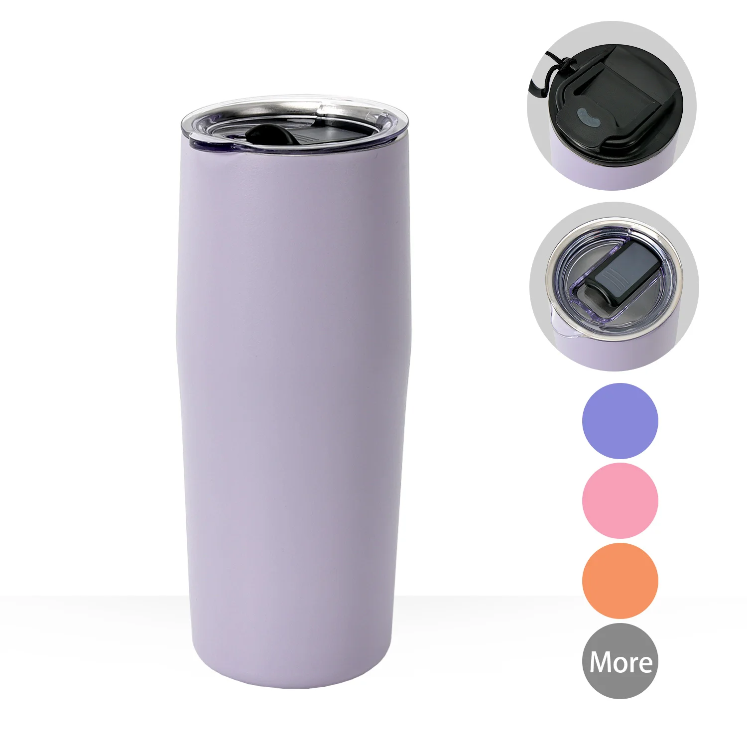 New Luxury Customize 304 Stainless Steel Coffee Mug 450ml/560ml Double Wall Portable Tumbler Cup Leakproof 2 in1Lid Water Bottle