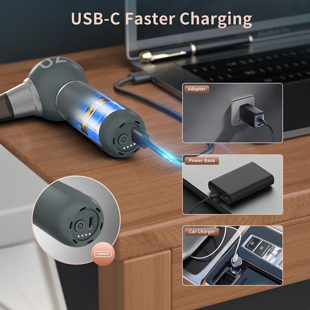 powerful rechargeable battery portable car blower dryer carpark handheld a small mini jet duct fan turbo violent for cars