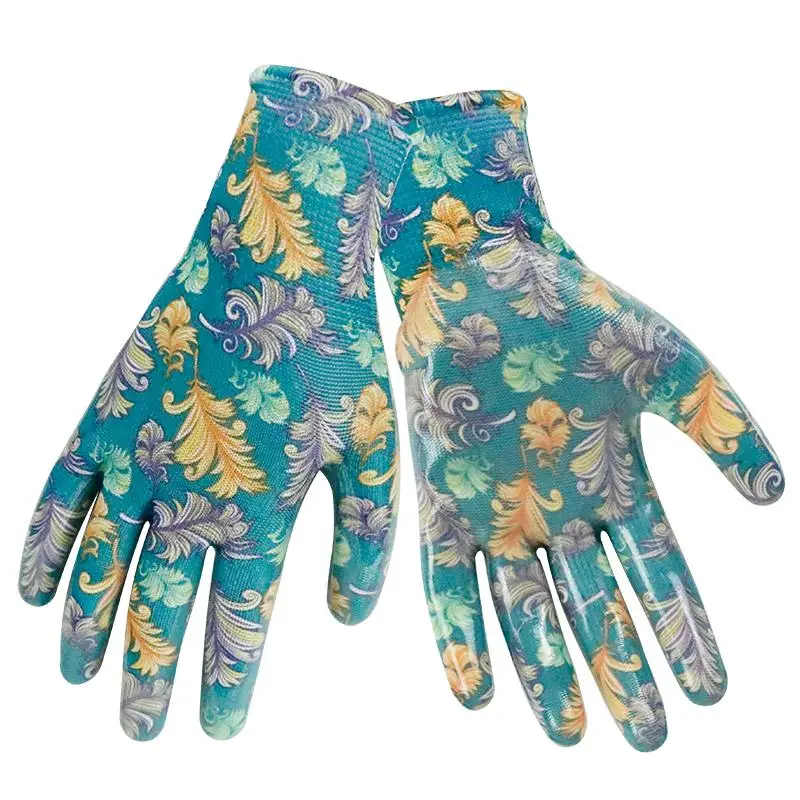 Customized color 13 needle Tool and mechanical Polyster gloves for