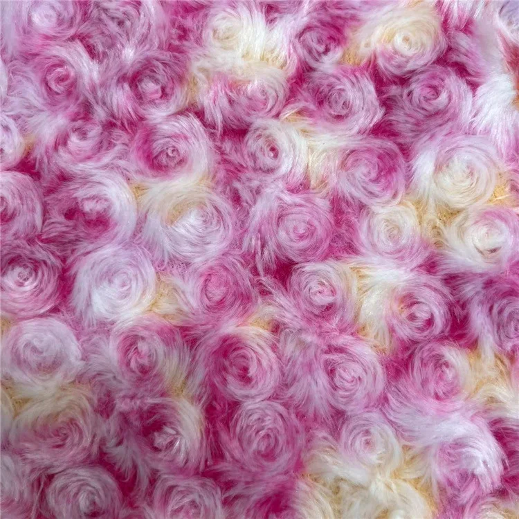 10mm pile length Rose/Rosette Minky Cuddle Fabric synthetic fur faux fur fabric for coat clothing blanket pet using