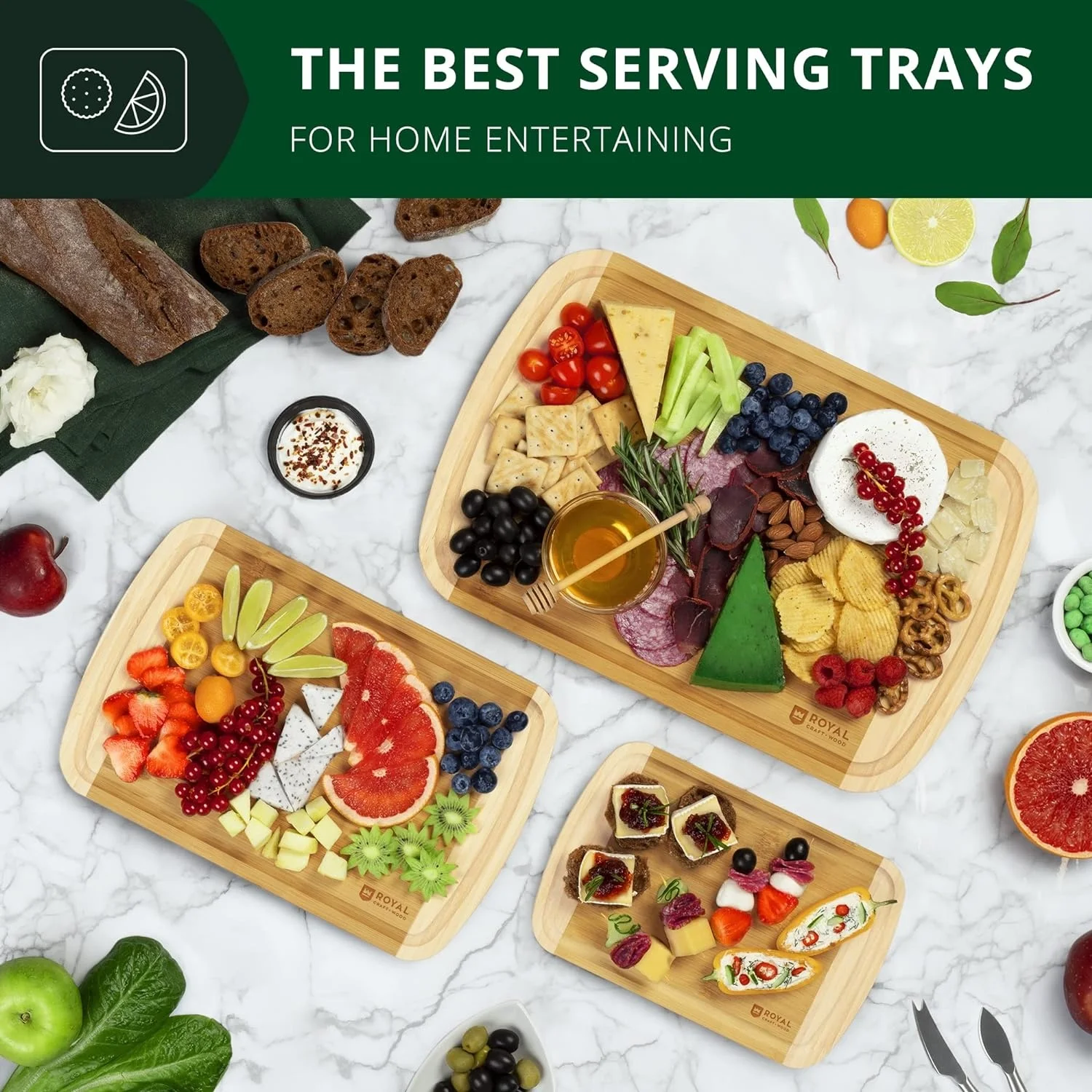 Hot Sell Custom Bamboo Wood Cutting Board Set With Utensil For Kitchen