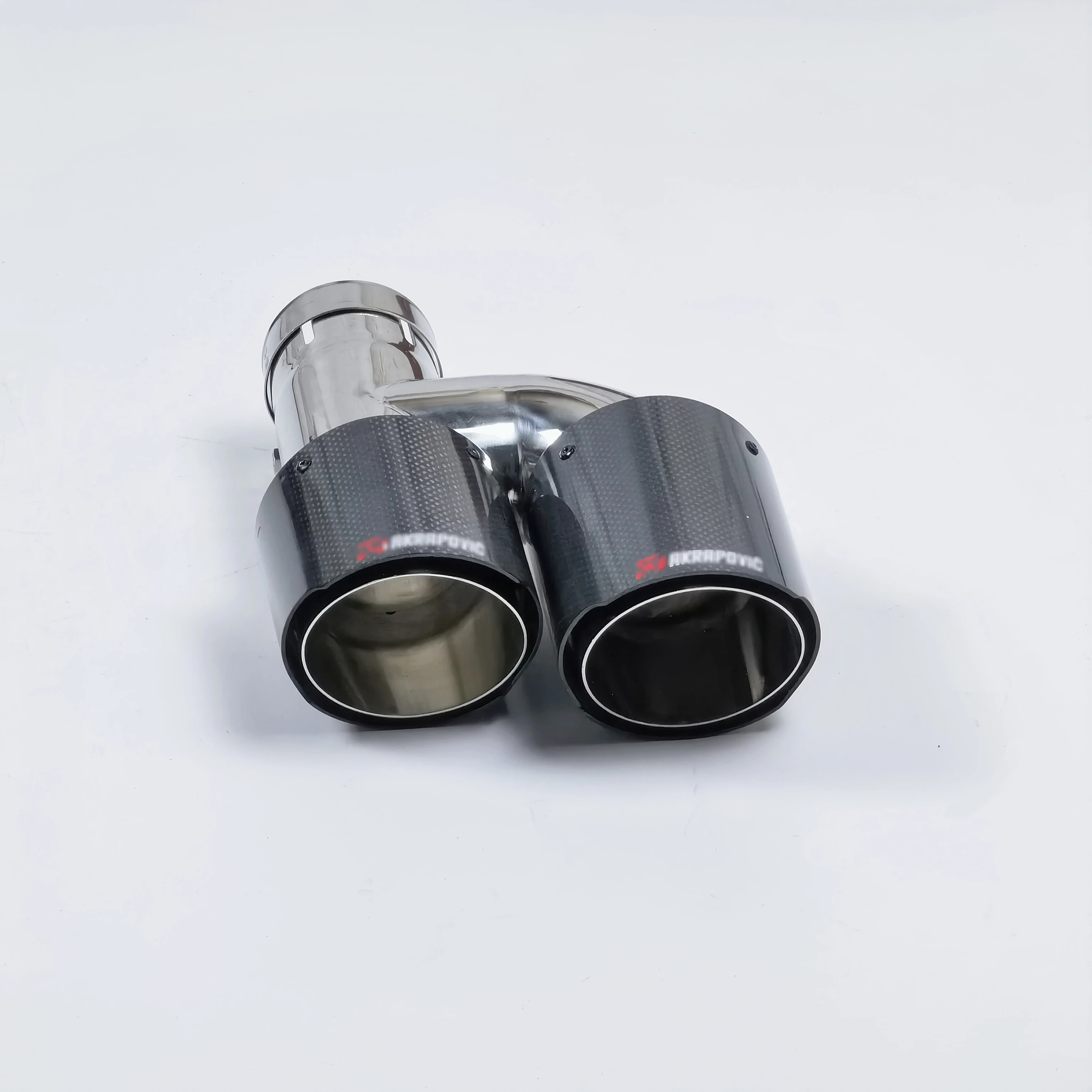 H-type carbon fiber exhaust head Ss304 muffler Automotive double-ended exhaust pipe tip