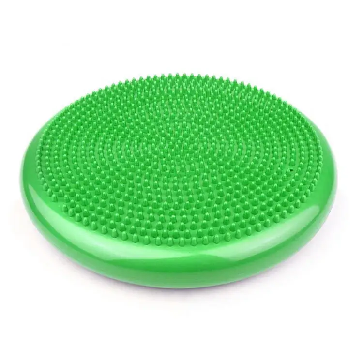 TOPTONS Custom Logo Gym Home Fitness Training Disc Wobble Cushion Inflatable Soft PVC Yoga Massage Balance Mat Pad With Air Pump