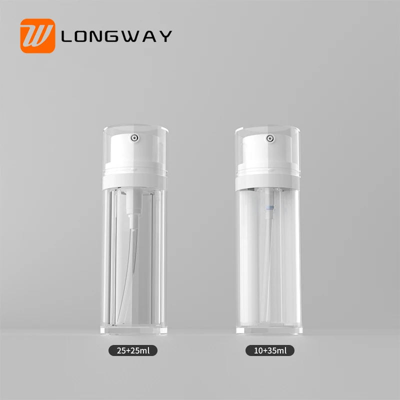 Customized face cream pump skin care bottle luxury label skin care product 10+35ml 25+25ml skin care product packaging