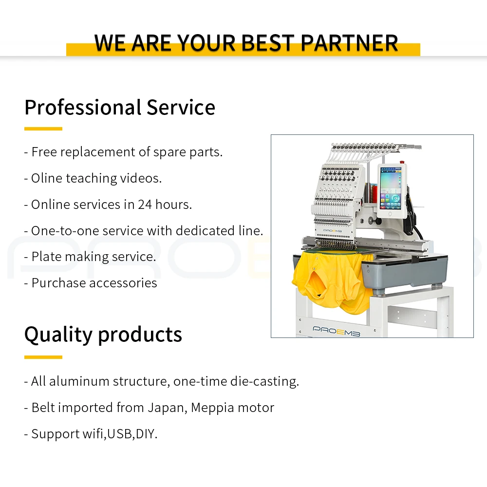 PROEMB Hot Sale Computer Cap Embroidery Beading Machine Single Head
