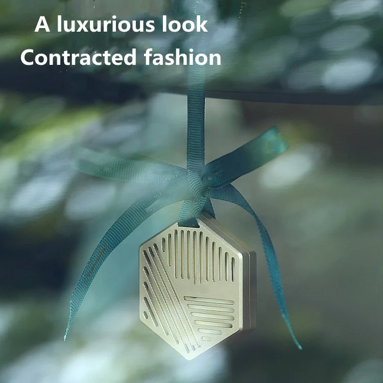 Long-Lasting Lemon Scented Aluminum Alloy Air Freshener Luxury Car Aroma Diffuser Wardrobe Perfume Pendant Hanging Device