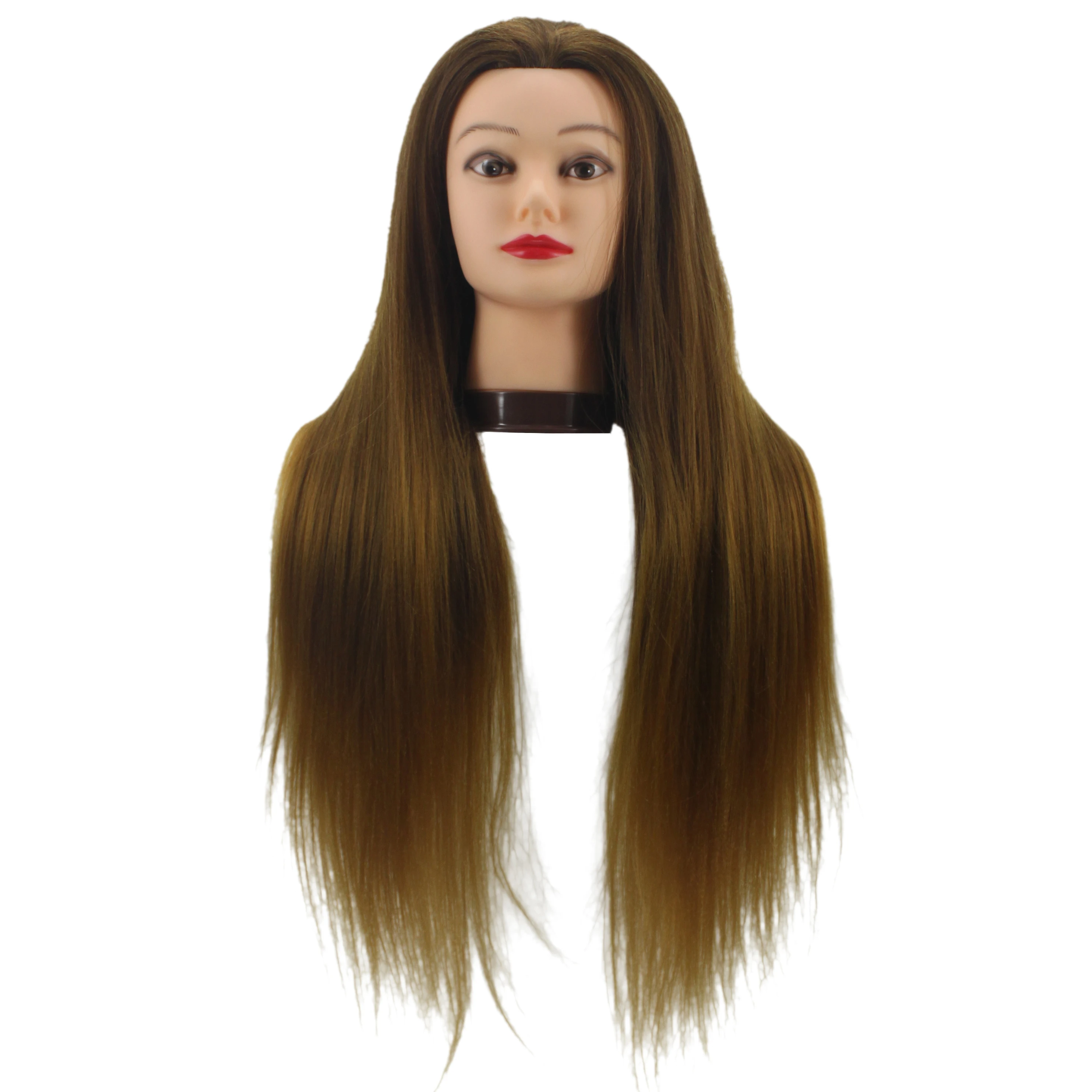 
Amazon best-selling wig training head synthetic long hair 26 inch training doll head 