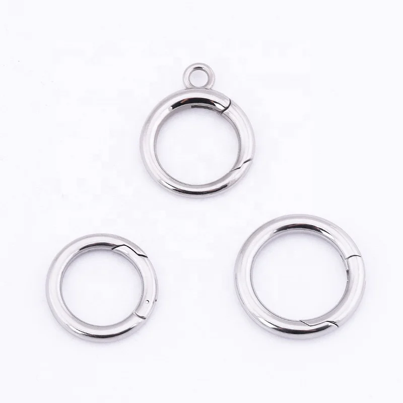 VEROMCA 30/31/35mm High Quality Stainless Steel Round Key Opening Spring Ring Hardware case Clasp
