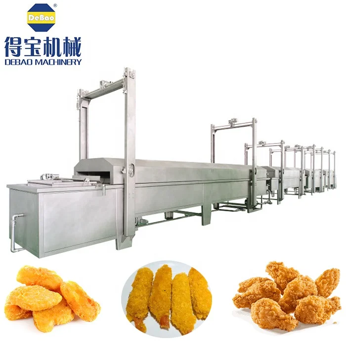 DB frozen processed fish roll food processing machine automatic breaded seafood shrimp deep frying machine