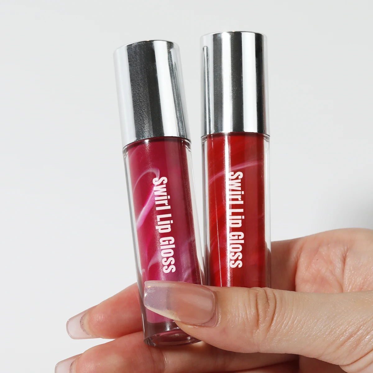 OEM Custom Glossy Lip Plumper Tubes with Cute Marble Swirled Texture Glitter Lip Gloss Private Label Low MOQ Gel Form