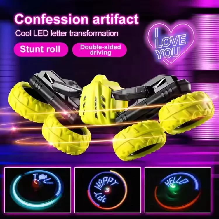Toyhome Rc Rotation Stunt Car Outdoor Double-Sided Driving Remote Control Car 360 Degree Rotation Rc Car Toys For With led light