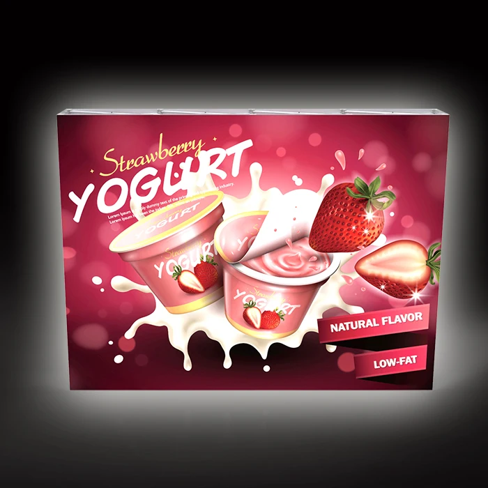 Advertising Tradeshow exhibition booth display tension fabric backdrop SEG pop up led backlit light box