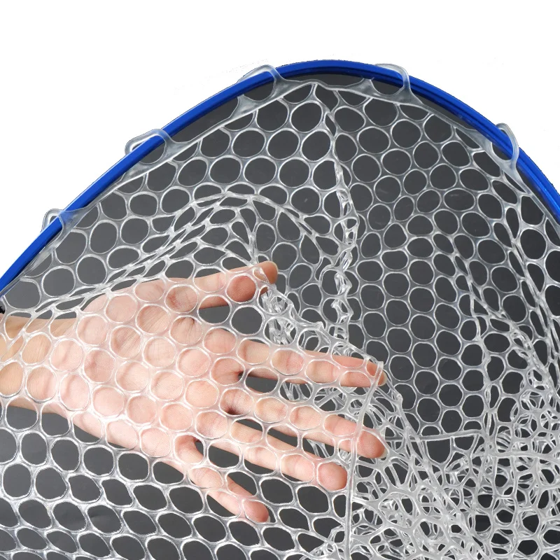 CWLN02 Telescopic Pole Easy Catch Release Carp Fishing Rubber Silicone Fishing Landing Net