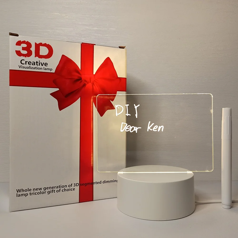 Hot Sale Cute 3D Illusion DIY Night Light Creatives Blank Led Night Light 3D Illusion Acrylic Night Light Lamp