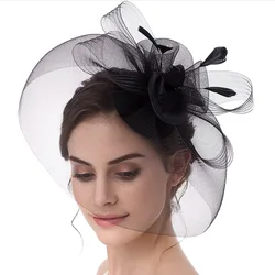 Аксессуары для волос Amazon spot Европейская и американская Ретро Дамская Вуаль головной убор невесты подружки невесты сетчатая шпилька для волос с перьями маленькая шляпа
