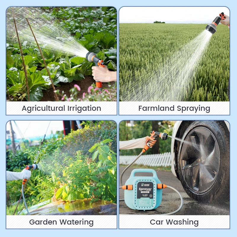 Portable 12v powerful motor irrigation car washing sprayers