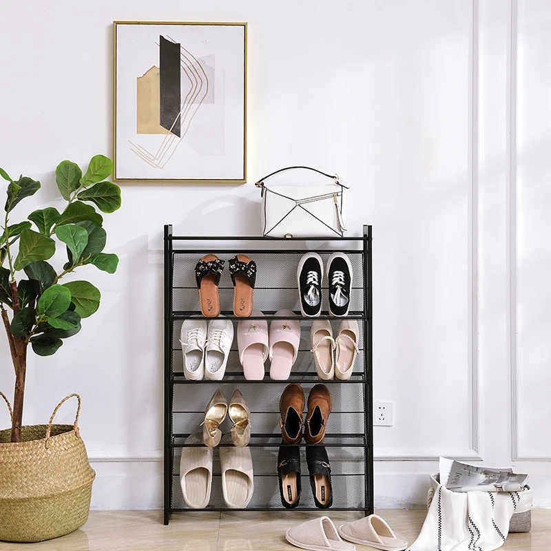 space saving home modern adjustable living room furniture entryway and hallway metal wire storage organizer stands shoe racks