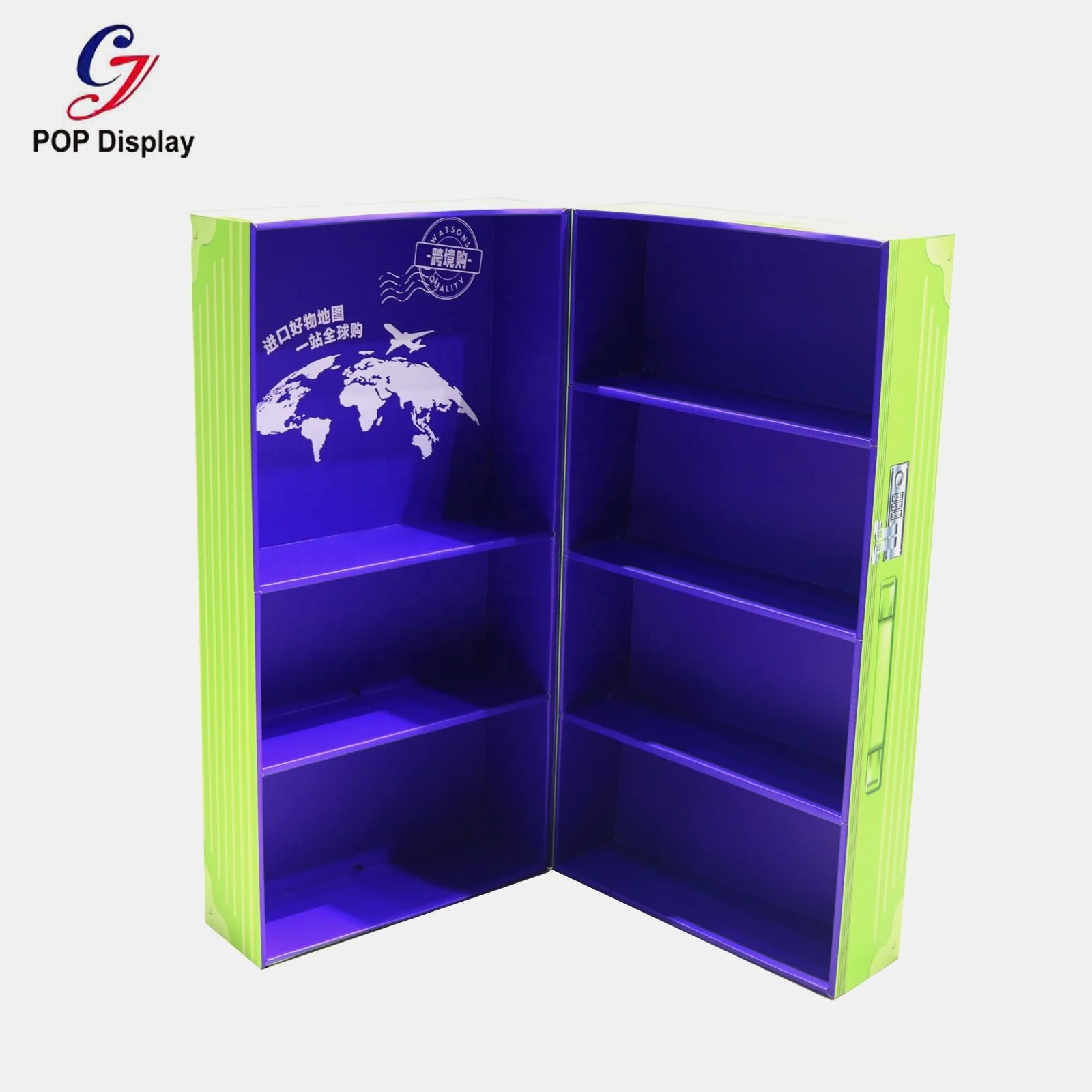 Custom Brand Printed Daily Goods Display Stand Travel Box Container Box For Shampoo Skin Care Sweet Candy Product Shop Promotion