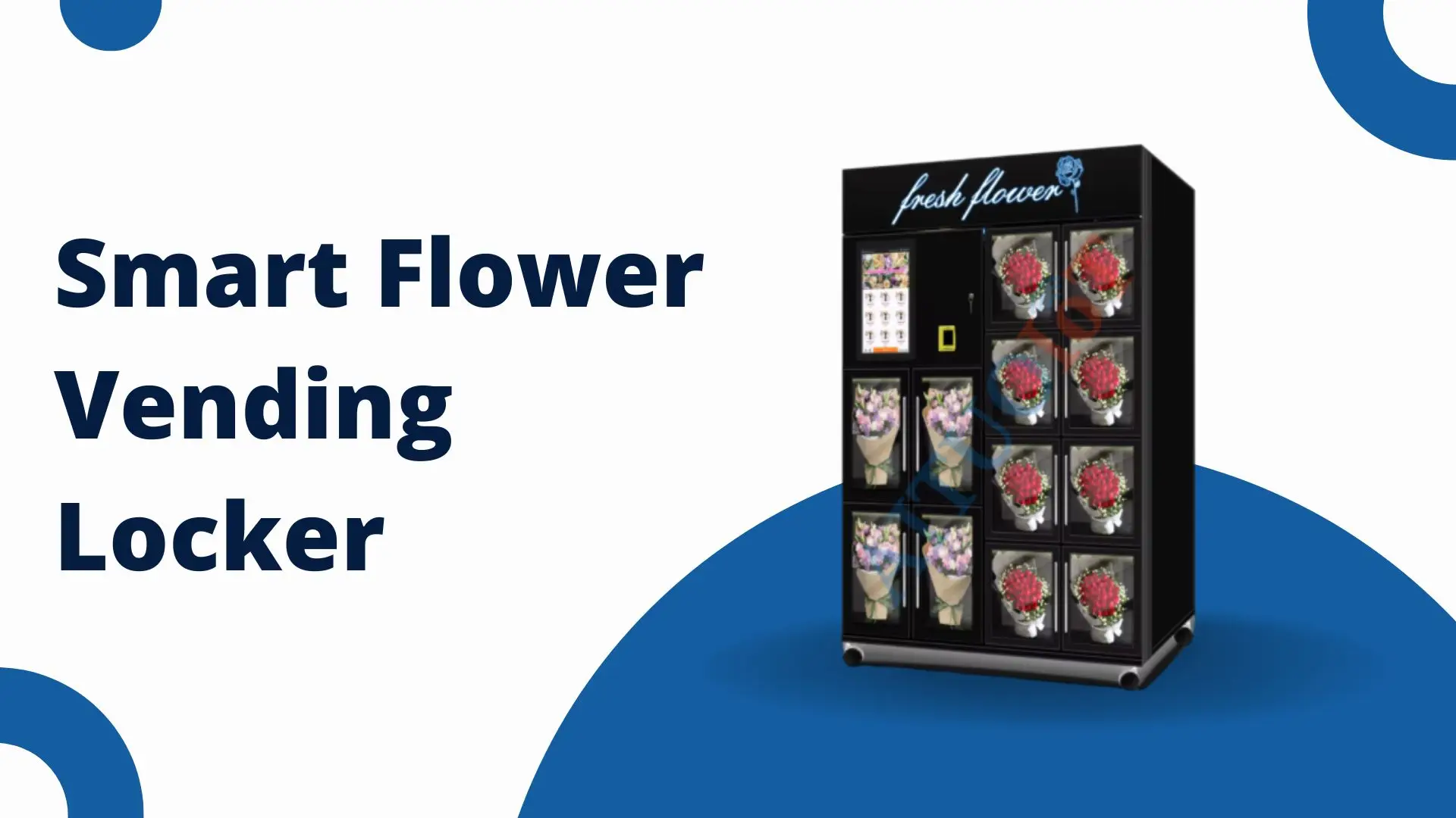 Black 12 Big Lockers HL-XHJ-Y-12A Touch Screen Flower Vending Machine with Coin Payment System Refrigeration Fresh Flowers