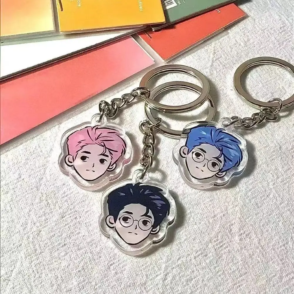 Handmade Transparent Acrylic Keychains with Custom Logo Personalized Double Knit Charm for Keys for Gifts Food Print Industry