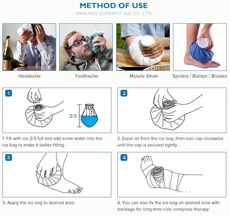 High Quality Medical Health Sport Injury Relief Pain Waterproof Cloth Ice Bag