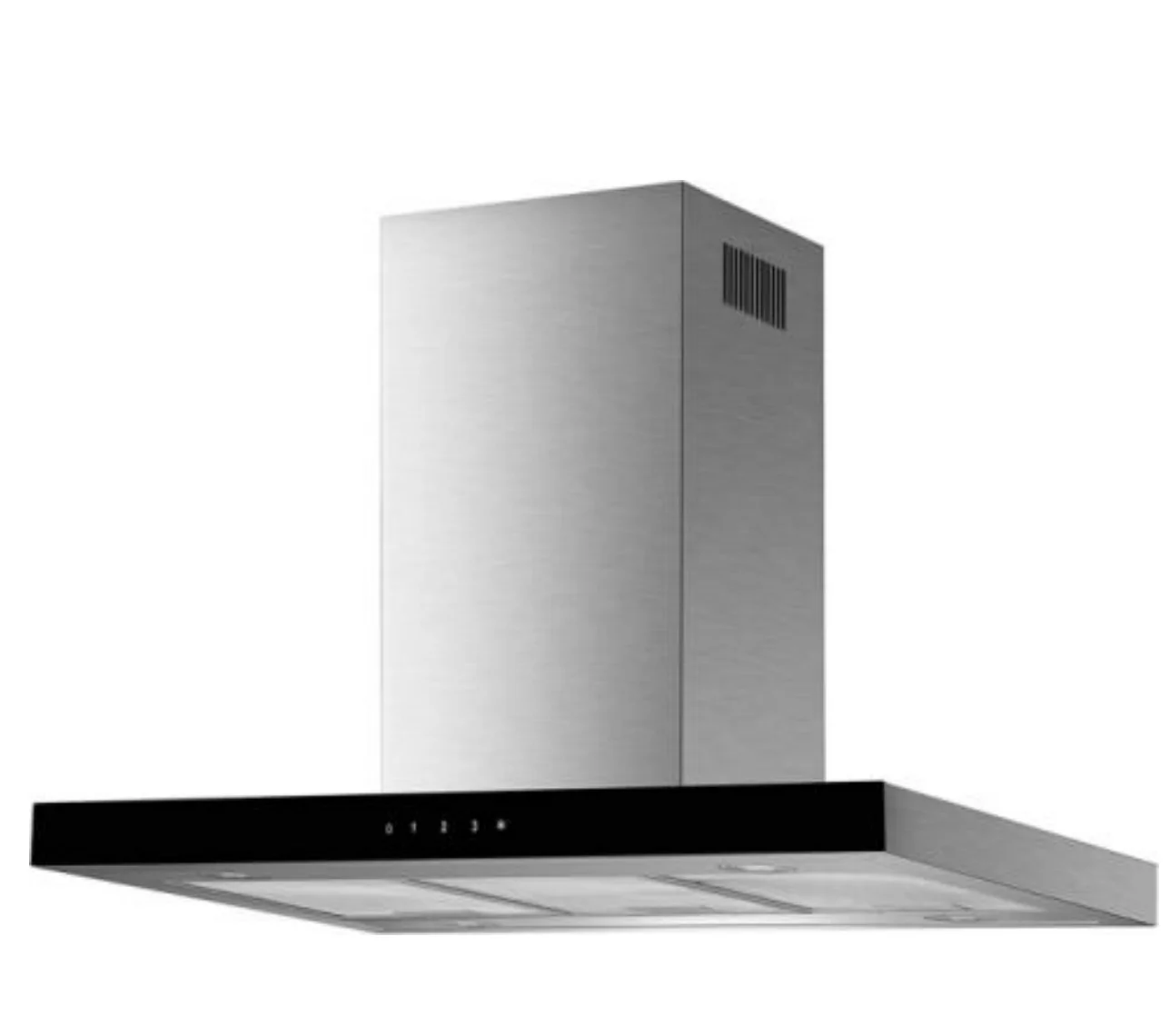SlimLine Elite T-Shape Kitchen Chimney Hood Sleek Modern Design Aluminum Housing Glass Material US Plug for Hotels