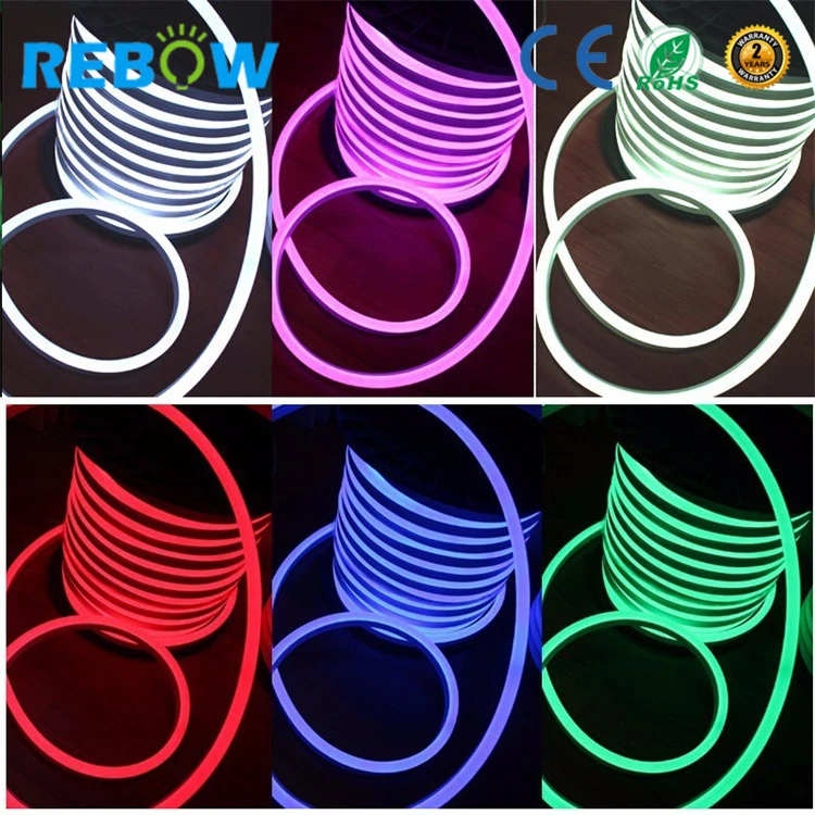 Drop Shipping 12V 24V Ip67 Wall Rgb Flex Rope Strip Lighting Tube Words Custom Led Neon Lights