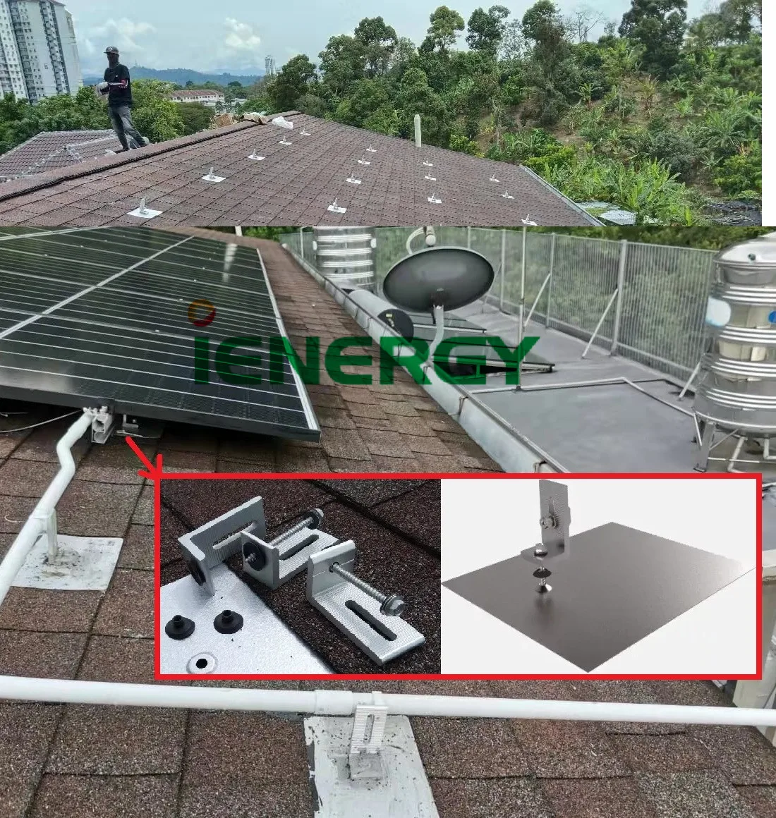 Hot Sale Pitched Roof Clamps L Foot Solar Mounting Brackets For Tin Roof clamps solar mounting