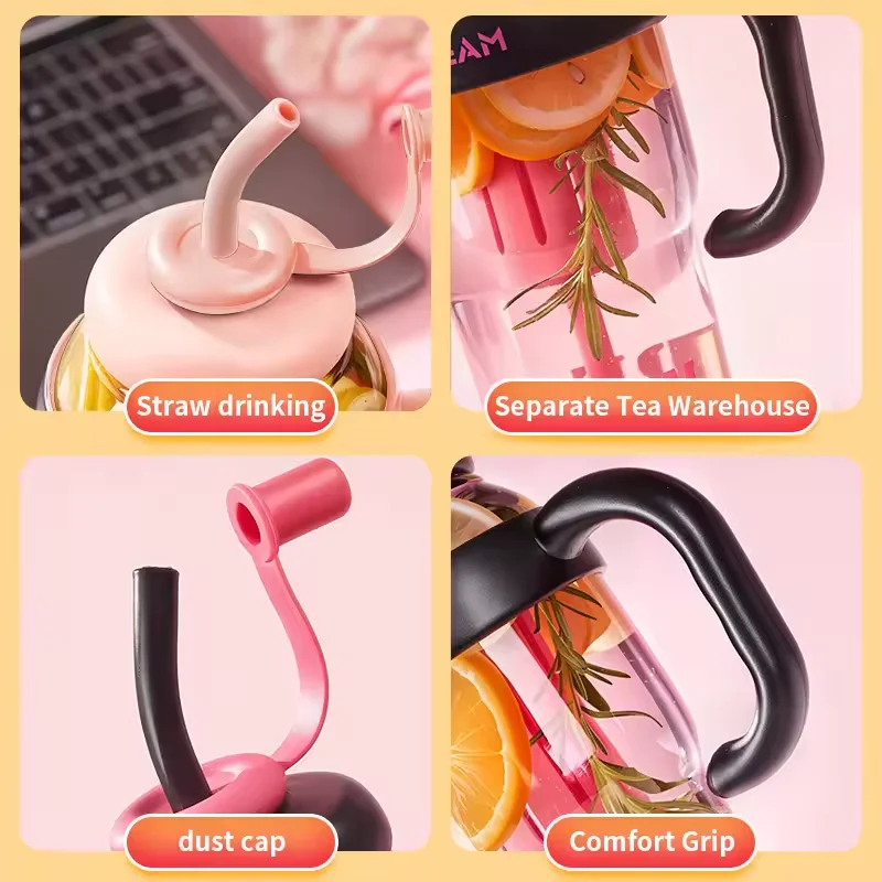 PT Customized Reusable Plastic Sublimation Tumblers With Handles Tumbler Plastic Water Bottle With Lids And Straws